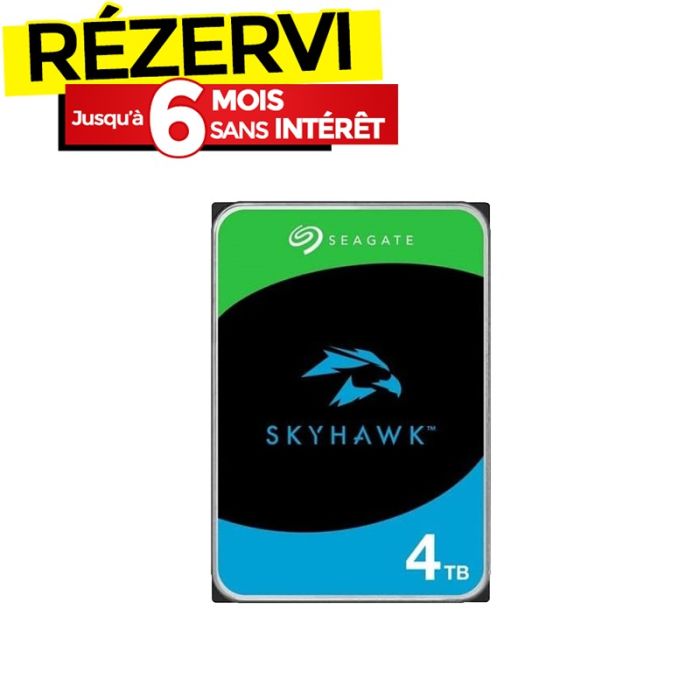 Disque Dur Interne SEAGATE SkyHawk 4To 3.5'' Pour VidéoSurveillance