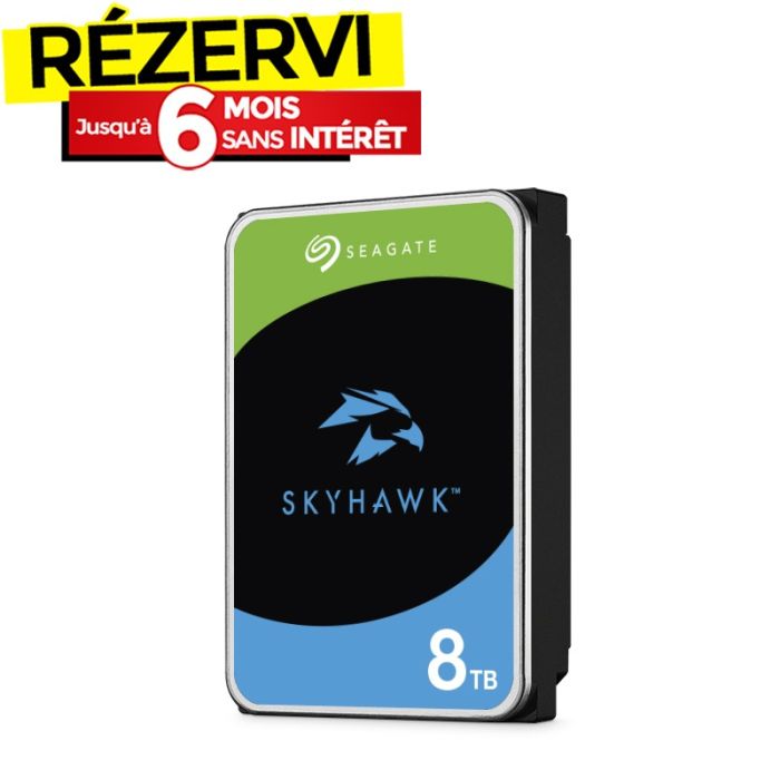 Disque Dur Interne SEAGATE SkyHawk 8To 3.5'' Pour VidéoSurveillance