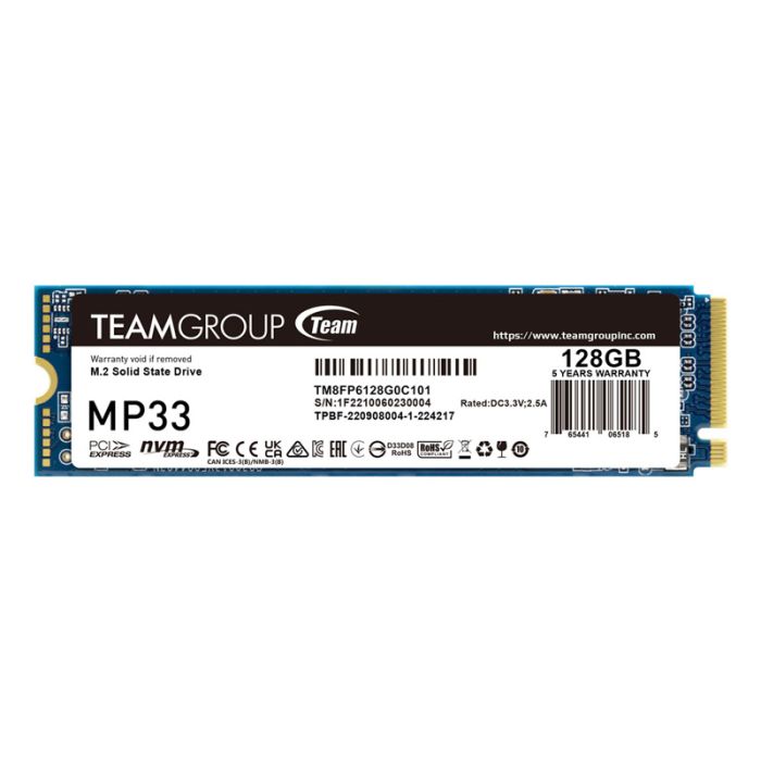 Disque Dur Interne TEAM GROUP MP33 128Go SSD M.2 (TM8FP6128G0C101)