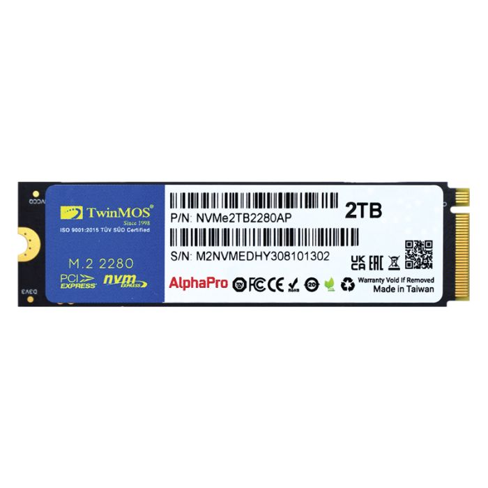 Disque Dur Interne TWINMOS AlphaPro NVME 2To SSD M.2 PCIE 