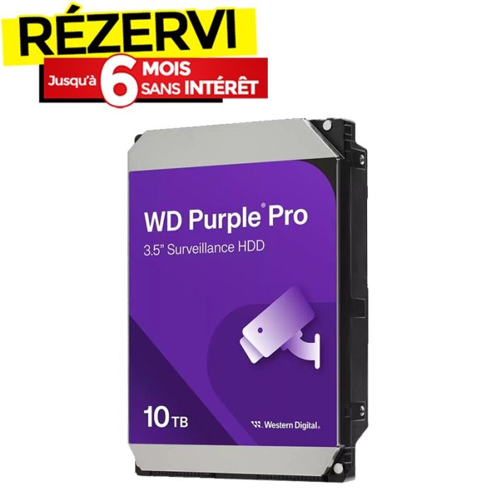 Disque Dur Interne WESTERN DIGITAL Purple 10 To Pour VidéoSurveillance