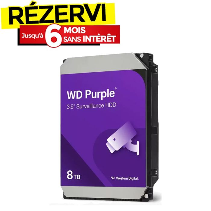 Disque Dur Interne WESTERN DIGITAL Purple 8To Pour VidéoSurveillance