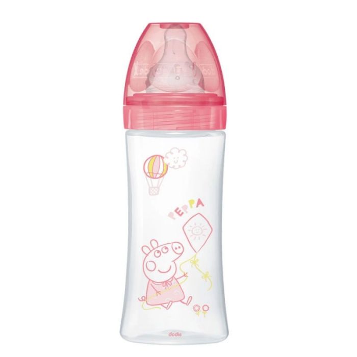 Biberon Initiation DODIE Peepa Pig Rose - 330 ml