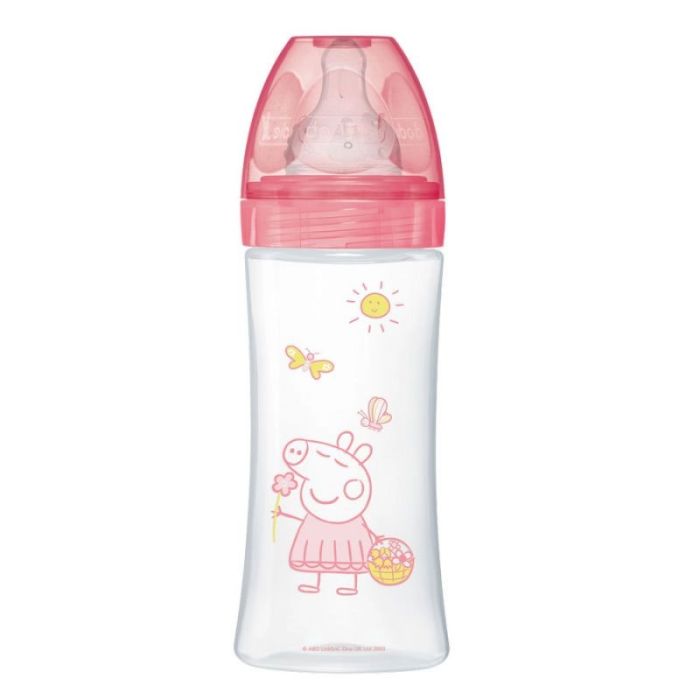 Biberon Initiation DODIE Peepa Pig Rose - 330 ml