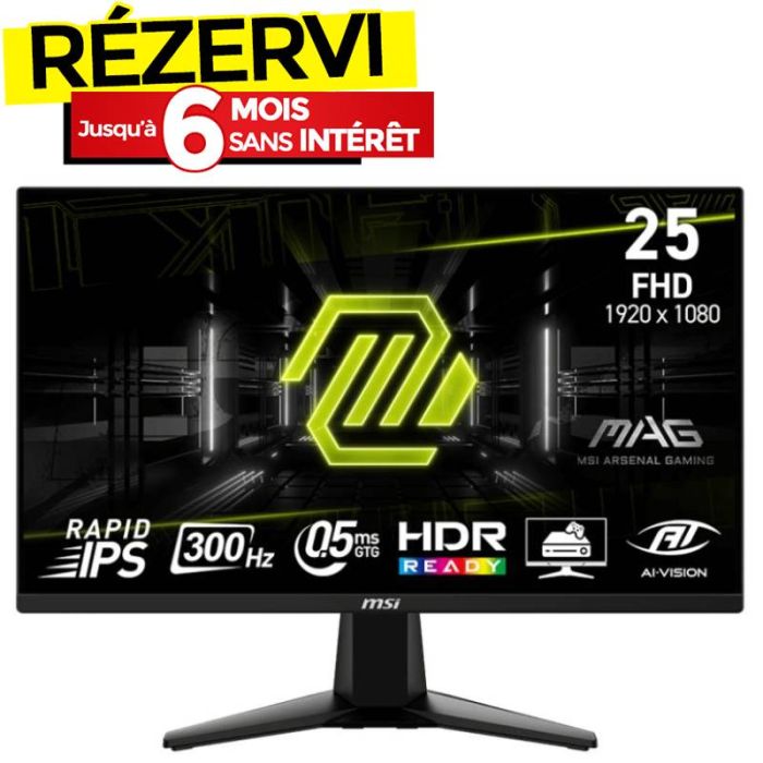 Ecran Gaming MSI MAG 255XF 24.5'' Full HD Fast IPS 300Hz