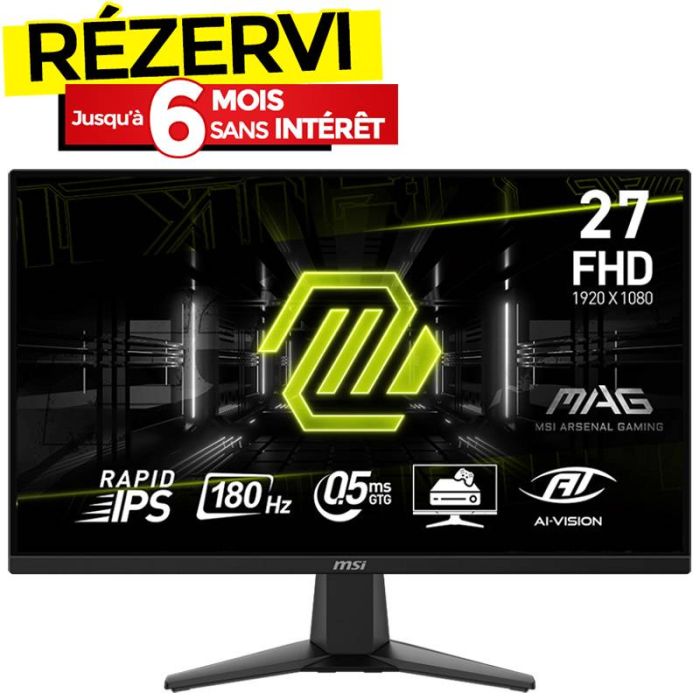 Ecran Gaming MSI MAG 275F 27'' Full HD IPS 180 Hz
