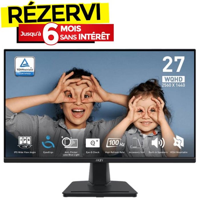 Ecran MSI PRO MP275Q 27'' WQHD IPS 100 Hz