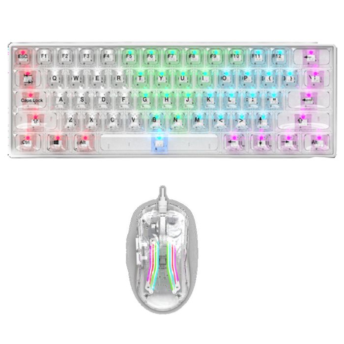 Ensemble Clavier et Souris Gamer Filaire STAR WAVE GCM1085 RGB - Transparent