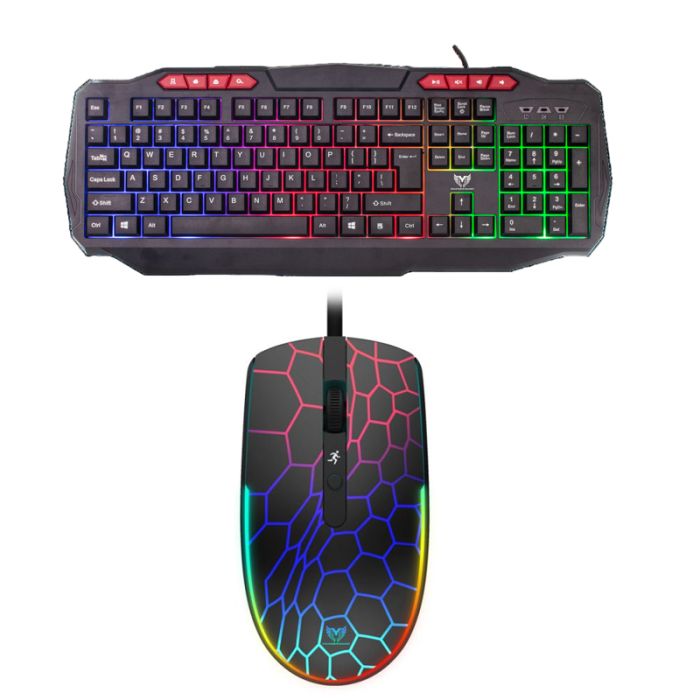 Ensemble Clavier et Souris Gamer Filaire STAR WAVE GCM1093 RGB - Noir