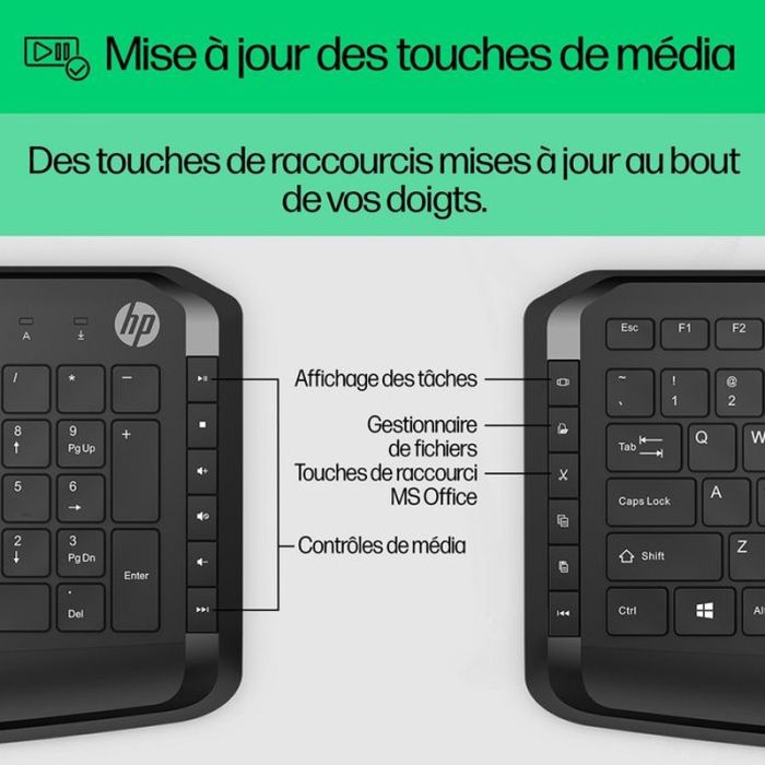 Ensemble Clavier + Souris Filaire HP 200 AZERTY - Noir (9DF28AA)