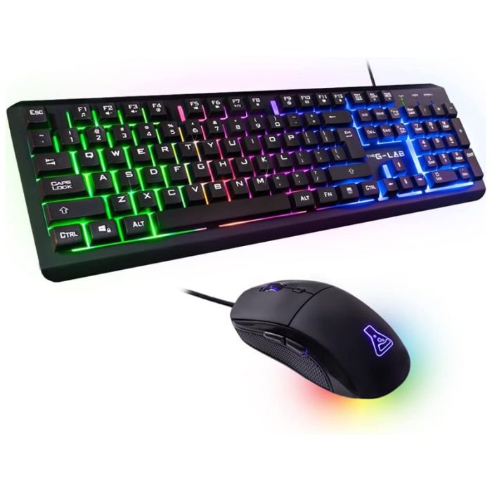 Ensemble Clavier&Souris Gamer Filaire G-LAB IRIDIUM RGB - Noir 