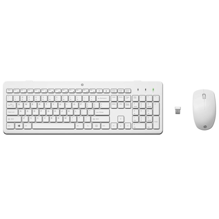 Ensemble Clavier + Souris Sans Fil HP 230 QWERTY - Blanc