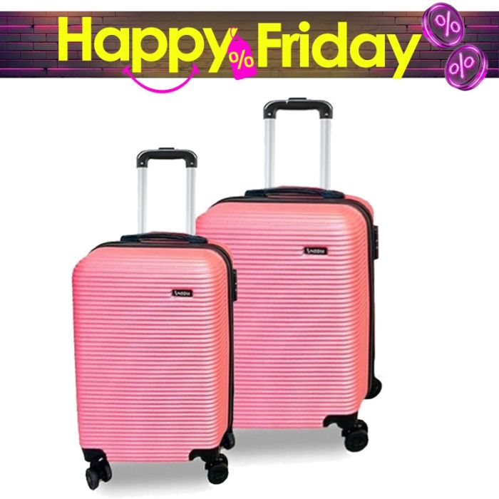 Ensemble de 2 Valises NEW STYLE Polycarbonate ABS - Rose