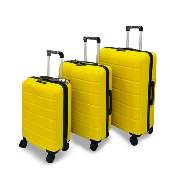 Ensemble de 3 Valises NEW STYLE Incassable 4 roues - JAUNE