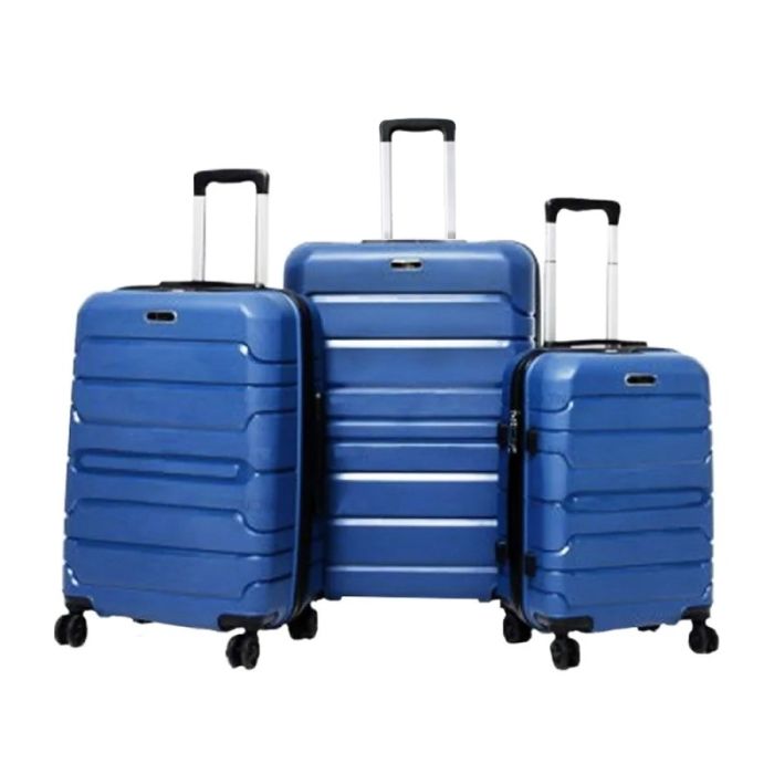 Ensemble de 3 Valises TITOU Incassable Polypropylene - Bleu Foncé