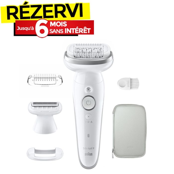 Épilateur Rechargeable BRAUN Silk épil 9 Wet & Dry - Blanc