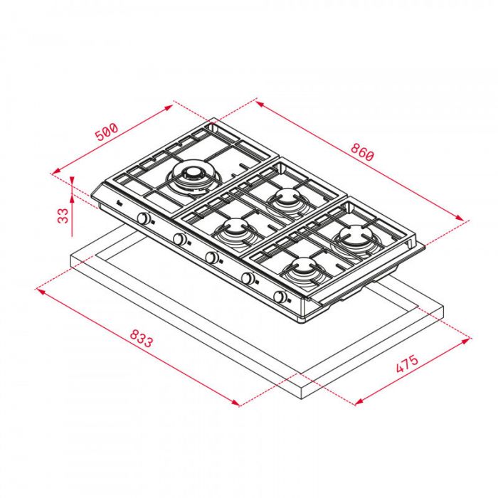 Plaque De Cuisson TEKA 5 feux 90CM Inox