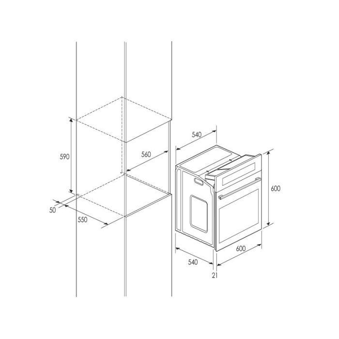 Four Encastrable FOCUS F522X 60 cm - Inox