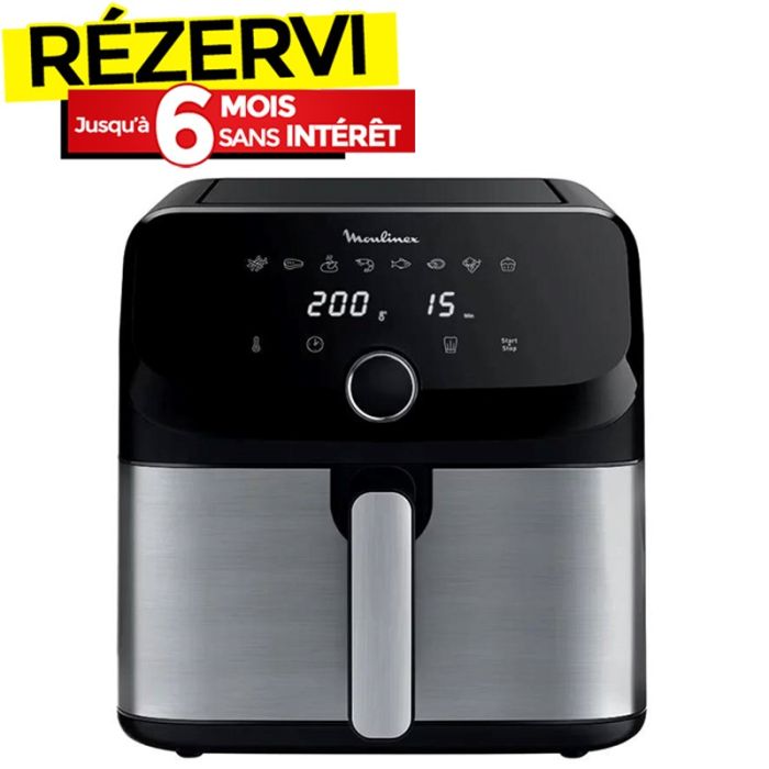 Friteuse Sans Huile MOULINEX EZ855D20 7.5L - Noir&Silver