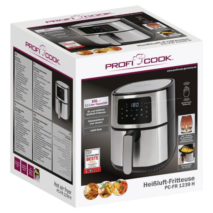 Friteuse Sans Huile PROFICOOK PC-FR1239H 5.5L - Noir&Silver