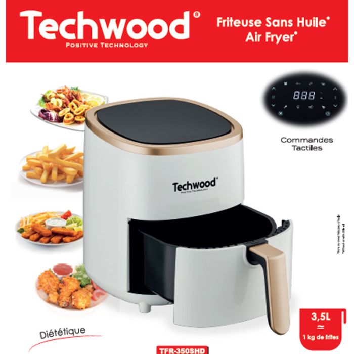 Friteuse Sans Huile TECHWOOD TFR-350SHD 3.5L - Blanc