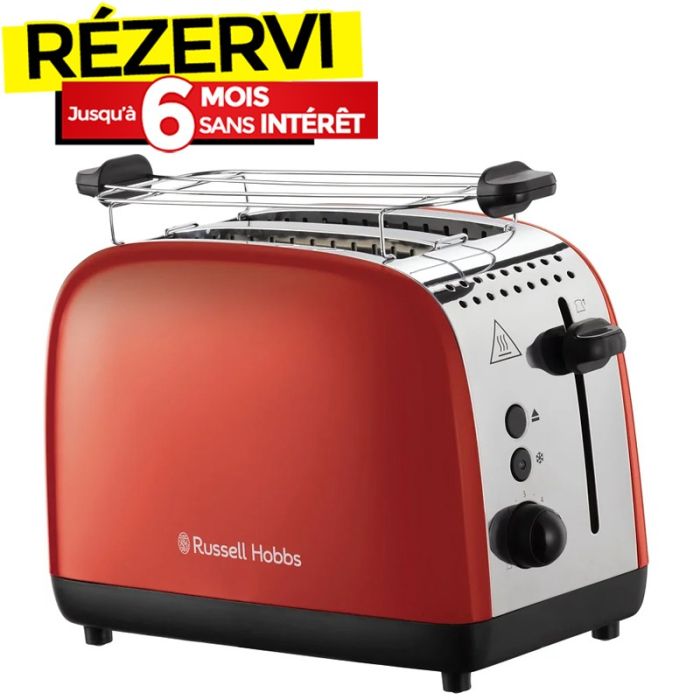Grille Pain RUSSEL HOBBS Colours Plus 26554-56 1600W - Rouge