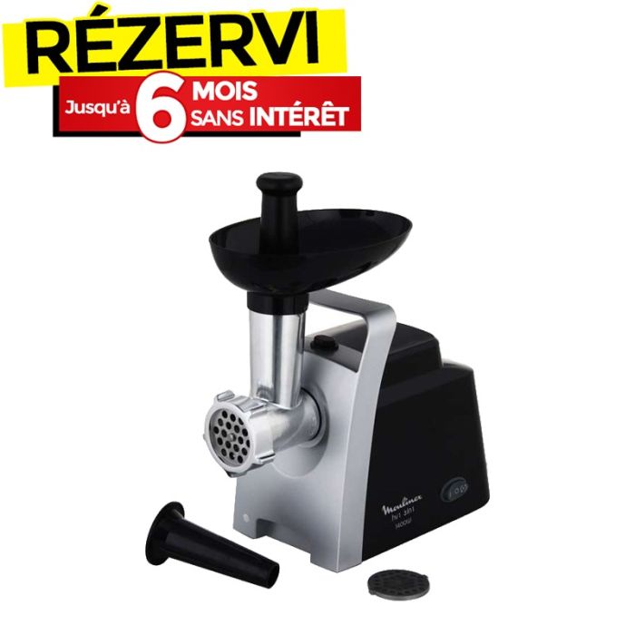 Hachoir A Viande MOULINEX 1400 w - Noir & Argent