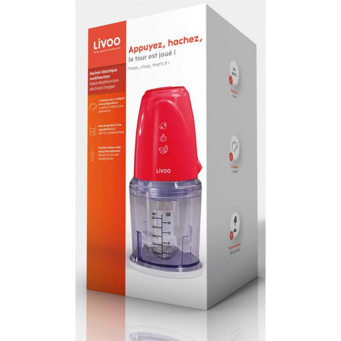 Hachoir LIVOO Multifonction  260 W - Rouge