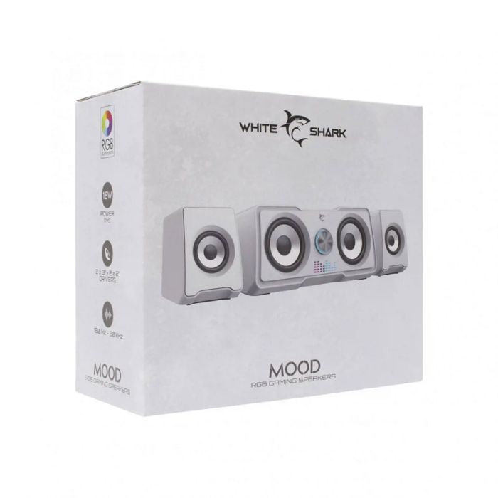 Haut-parleur Gamer 2.2 WHITE SHARK Mood RGB - Blanc