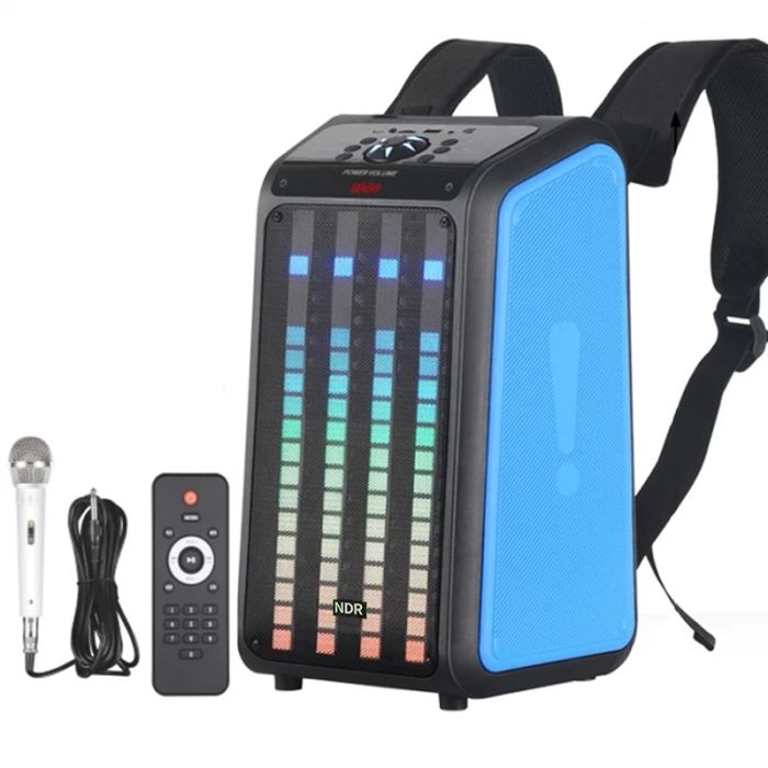 Haut Parleur Sac à dos Sans Fil NDR Q69 Led - Noir&Bleu