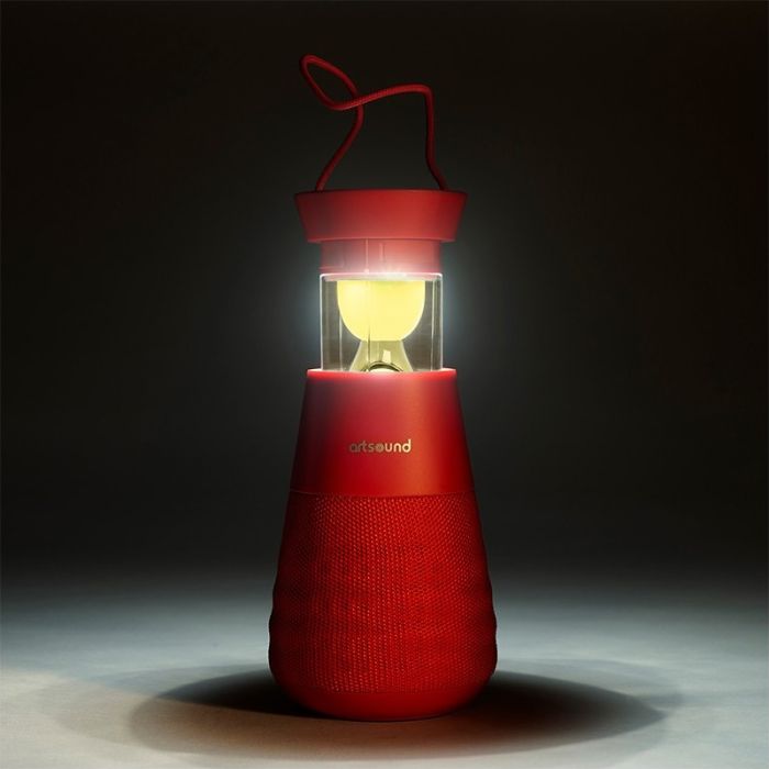 Haut Parleur Sans Fil Portable ARTSOUND Lighthouse Éclairage - Rouge 