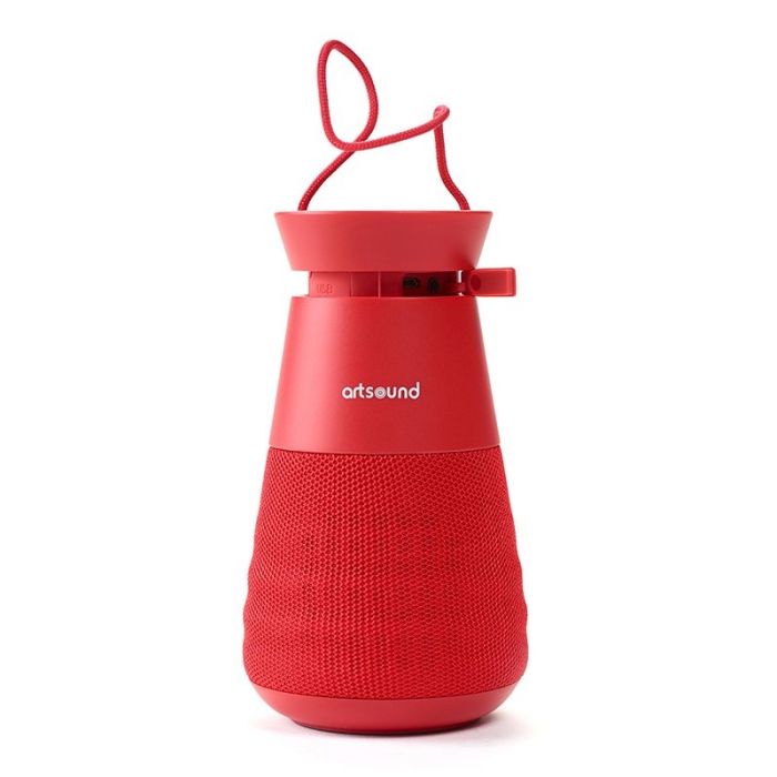 Haut Parleur Sans Fil Portable ARTSOUND Lighthouse Éclairage - Rouge 