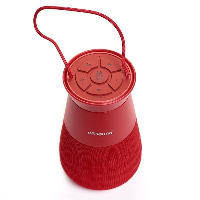 Haut Parleur Sans Fil Portable ARTSOUND Lighthouse Éclairage - Rouge 