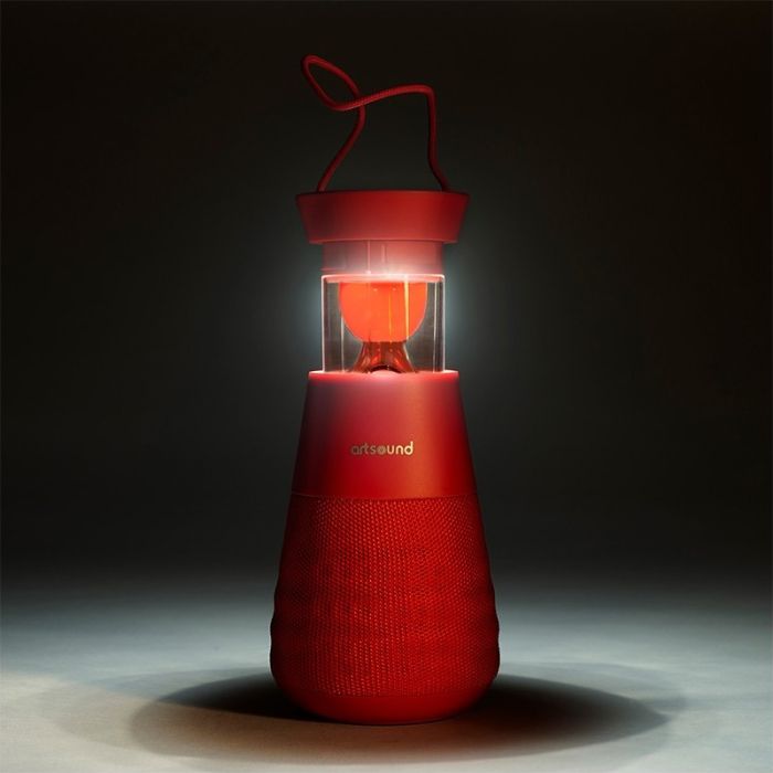 Haut Parleur Sans Fil Portable ARTSOUND Lighthouse Éclairage - Rouge 