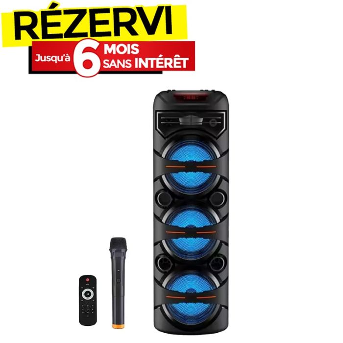 Haut Parleur Sans Fil ZQS 8302 Avec Télécommande et Microphone - Noir