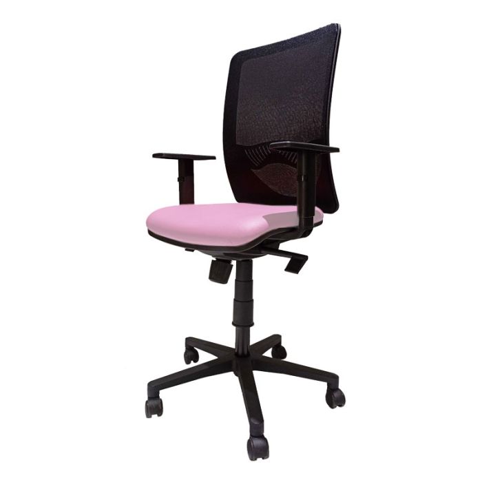 Fauteuil Opérationnel DUKE En Simili Cuir Avec Accoudoirs Réglable - Rose Clair