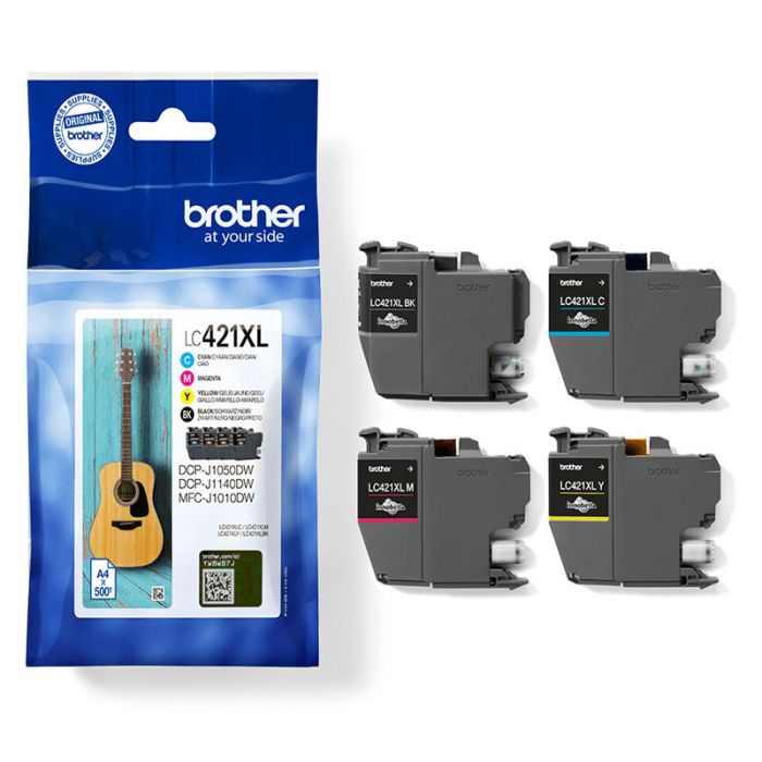 Pack De 4 Cartouches d'encre Originales BROTHER LC421XL- Couleurs