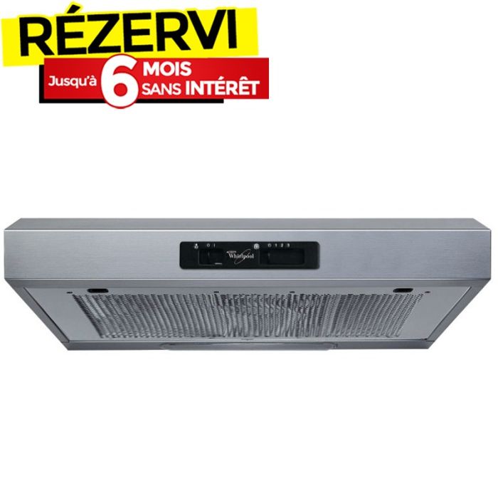 Hotte Casquette WHIRLPOOL WSLK65LSX 60 cm - Inox