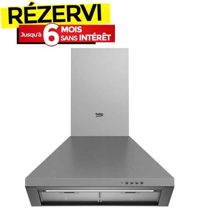 Hotte Pyramidale BEKO CWB6441XNH 60cm - Inox