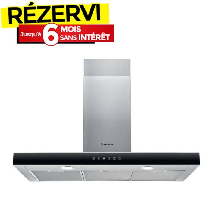 Hotte T-Box ARISTON AHBS97FLTIX 90cm 4 vitesses - Inox