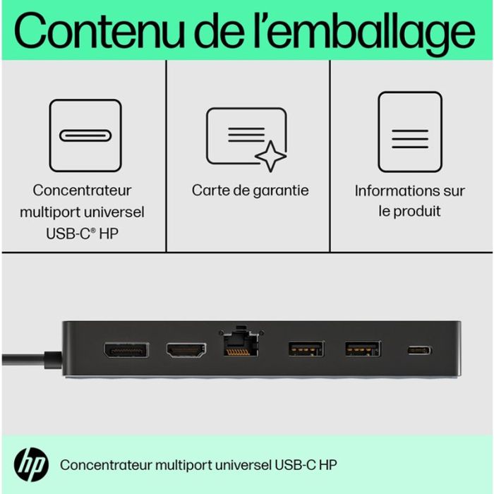 HubMultiport HP Universal USB-C - Noir