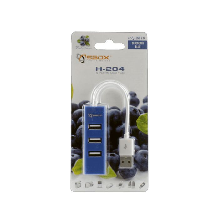 Hub SBOX H-204 USB 2.0 4 Ports - Bleu