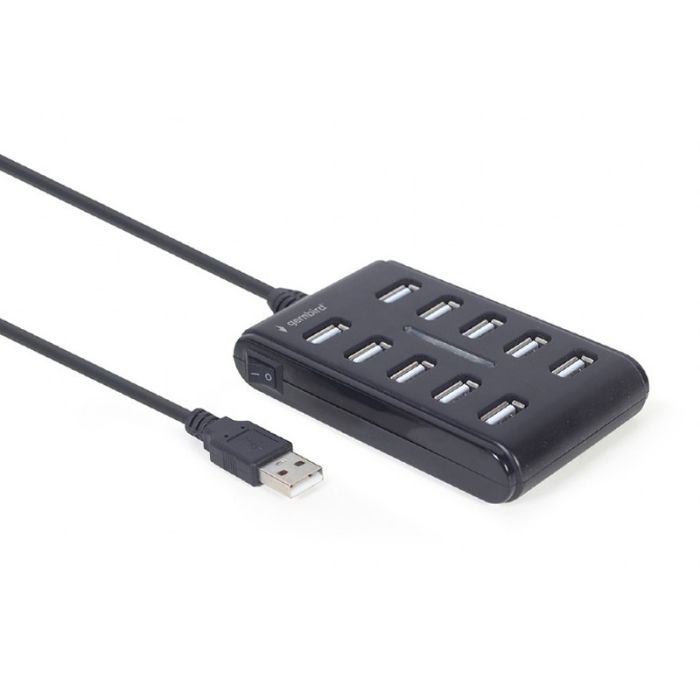 HUB USB GEMBIRD USB 2.0 à 10 ports - Noir	