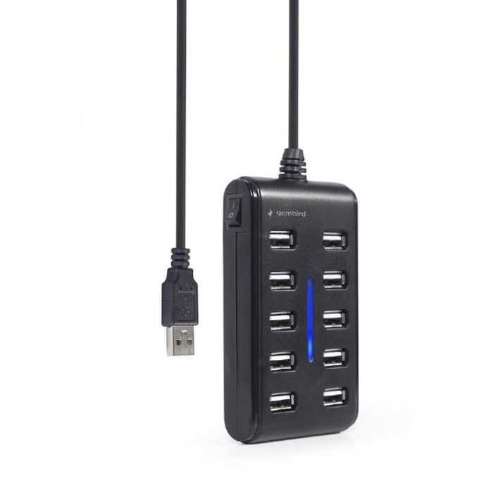 HUB USB GEMBIRD USB 2.0 à 10 ports - Noir	