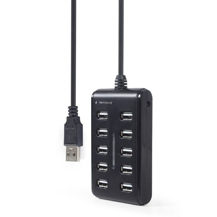 HUB USB GEMBIRD USB 2.0 à 10 ports - Noir	