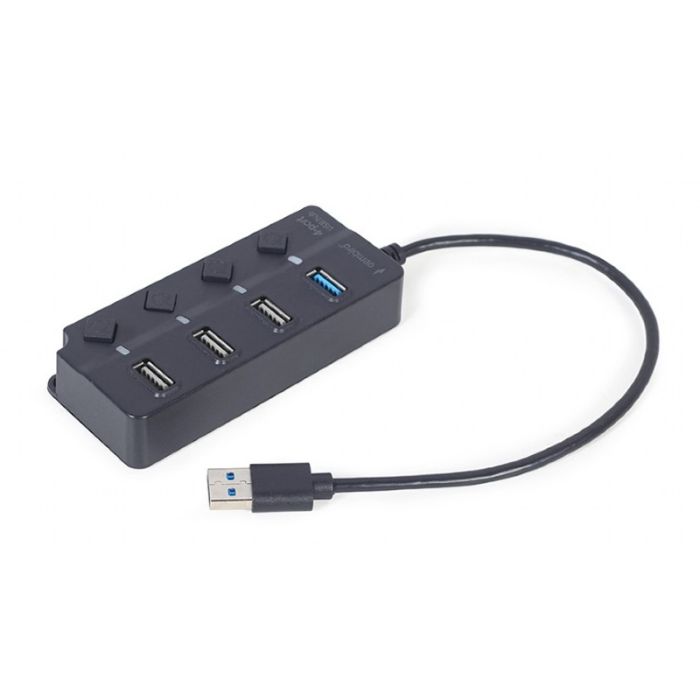 HUB USB GEMBIRD USB à 4 (1 x USB 3.1 + 3 x USB 2.0) - Noir	