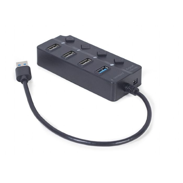 HUB USB GEMBIRD USB à 4 (1 x USB 3.1 + 3 x USB 2.0) - Noir	