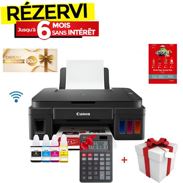 Imprimante à Réservoir Intégré CANON Pixma G3410 3en1 WIFI Couleur (BU-G-3410)