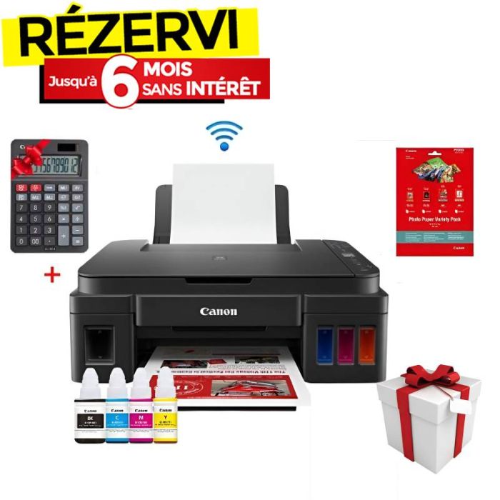Imprimante à Réservoir Intégré CANON Pixma G3410 3en1 WIFI Couleur (BU-G-3410)