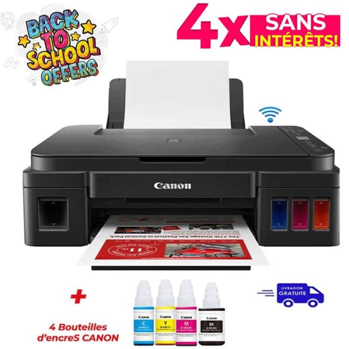 Imprimante Jet D'encre CANON Pixma G3410 Multifonction Couleur WIFI 